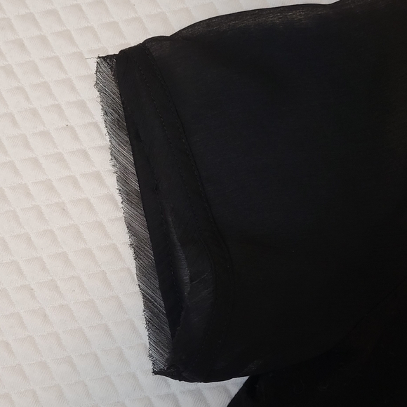 Black shirt with chiffon panel across top and arms - Picture 7 of 9